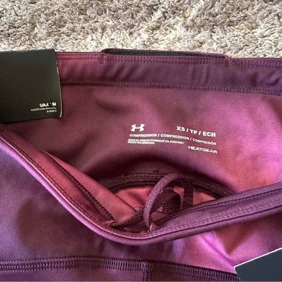 NWT Under Armour Fly Fast Crop Leggings Purple Ombré Mid Rise Compression - Picture 4 of 7
